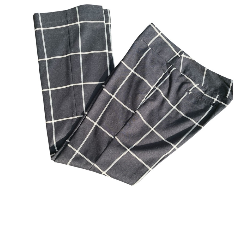 Chic Worthington Blue and White Trousers Geometric Pattern